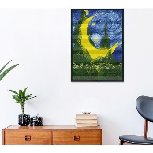 DIY Landscape Patterns Stamped Needlework Canvas 11CT Cross Stitching Kits Embroidery New Year Home Ornament for Starter