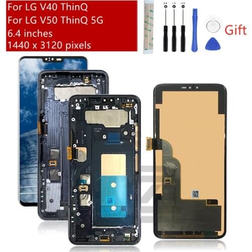 For LG V40 ThinQ V405 LCD Display Touch Screen Digitizer Assembly For LG V50 ThinQ LCD With Frame Replacement Repair with Burn