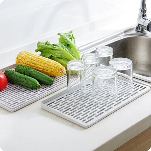 Double Layer Drain Rack Plastic Dish Drainer Sink Dryer Tray Fruit Storage Serving Trays Drainer Decor Dish Kitchen Organizer