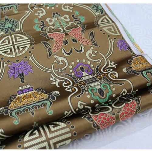 HLQON imported jacquard tapestry satin soft 3D jacquard fabric for dress coat upholstery patchwork sewing DIY clothing 75x100cm