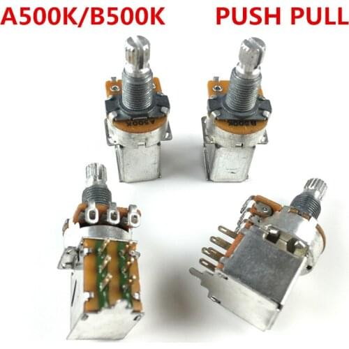 1 PC Alpha 500K Audio Taper Push Pull Switch POT for Electric Guitar/Bass Potentiometer volume and tone controls A500K/B500K
