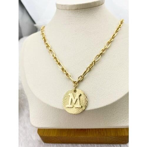 M Fashion New Goddess Luxury Women Necklace Gold Color Luxe Jewelry Stainless Steel Girl