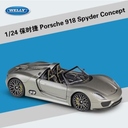 WELLY 1:24 Model Car Simulation Alloy Metal Toy Car Childrens Toy Gift Collection Model Toy Gifts Porsche 918 Spyder Concept