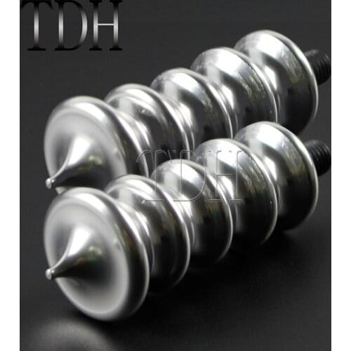 2PCS Motorcycle Chrome Balls Cycles Clear Ribbed CNC Shifter Peg For Harley Sportster Softail Dyna Touring XL 883 1200 Universal