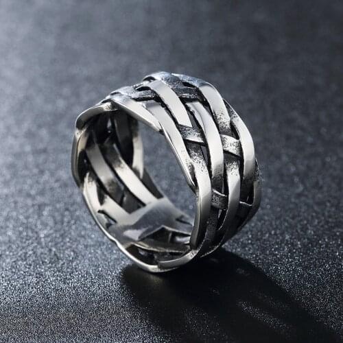 Vintage 316L Stainless Steel Celtics Knot Ring Mens Punk Viking Thorns Ring Jewelry Gift Dropshipping Store