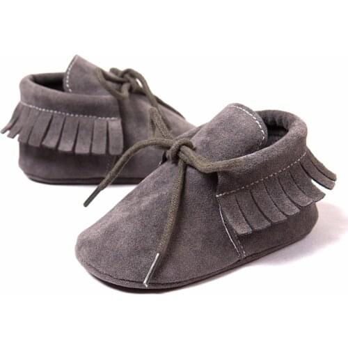 Baby Boy Girl Baby Moccasins Soft Moccs Shoes Fringe Soft Soled Non-slip Footwear Crib Shoes