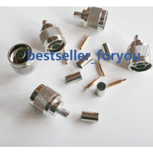 N Male Connector Plug Crimp For Belden 9258 LMR240 RG-8X RG8X RF Coax Cable Connector