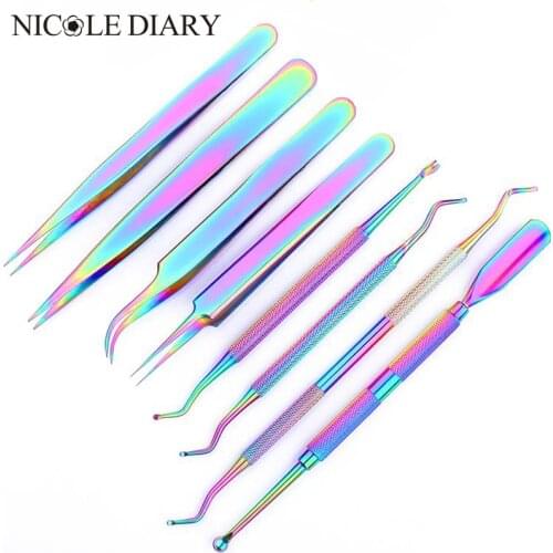 Nail Art Tool Set Polishing Strip Nail File Stainless Steel Dead Skin Pusher Cuticle Scissor Dead Skin Fork Remover Tools Set