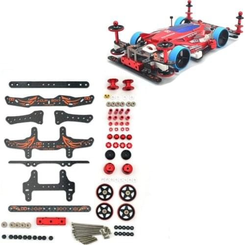 Self-made MA/AR Chassis Modify Parts Set Carbon Fiber Plates Rollers Mass Damper for Tamiya Mini 4WD Racing Car Model 2017