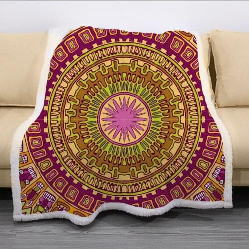 Bohemian Style Fantasy Geometry 3D Print Throw Blanket Aesthetic Fleece Blanket For Beds Home Textiles Luxury Adult Gift Warm