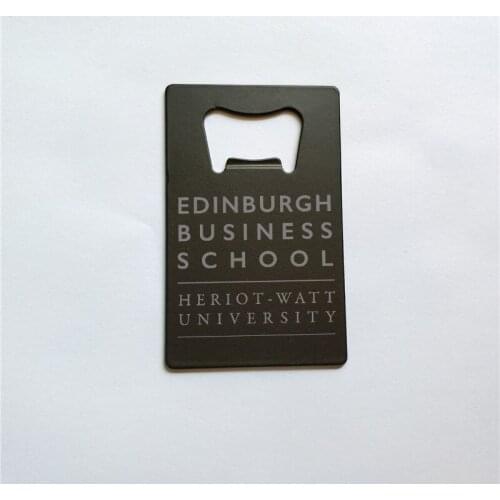 Black Stainless Steel Beer Bottle Opener Custom Engraved Metal Business Card Promotional Gift Credit Card Sized Bottle Opener