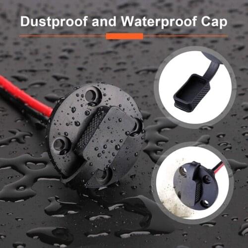 P15D 2Pcs SAE Power Socket Sidewall Port Connector Cable Weatherproof 12AWG Quick Connect Solar Panel Mount Plug with 8 Screw