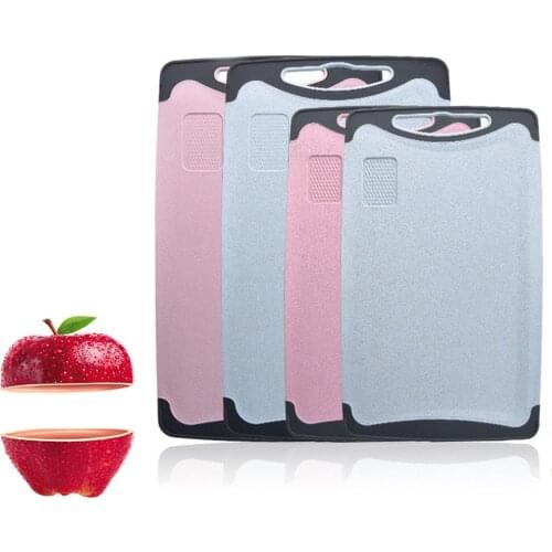 Portable Plastic Non-slip Cutting Complementary Food Fruit Wheat Straw Cutting Board with Grinder Antibacterial Cutting Board