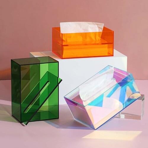 Acrylic Tissue Box Home Tissue Container Towel Napkin Tissue Holder Modern Organizer Ornament Craft Case Office Home Decoration