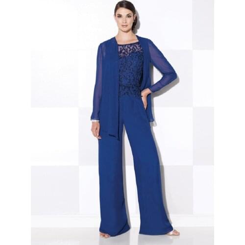 Beading Chiffon Jumpsuit Mother Suit Formal Evening Party Suit Customized Women Special Occasion Party Gowns