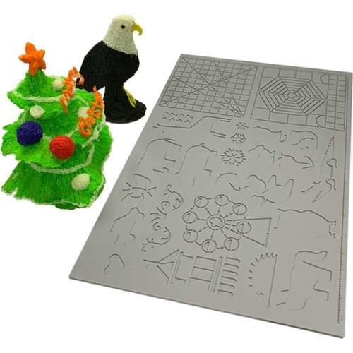 Dikale 3D Printing Pen Silicone Design Mat Template Drawing Tools Silicone Pad Geometric Figure childrens Drawing 170x110x2mm