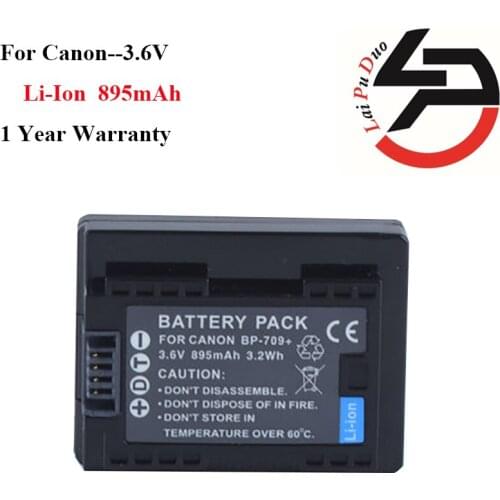 Brand New 895mah High Quality Replacement Camera Battery For Canon BP-709 BP-718 BP-727 BP-745 HF M506 R30 R38 R306 M50 M52 M56