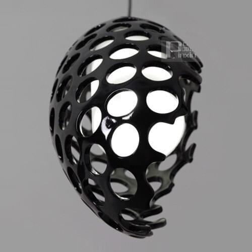 Modern Resin Hollow Out oval Glass Egg Dining room Pendant Light Black Red White Color Corridor Hallway Balcony Pendant Lamps
