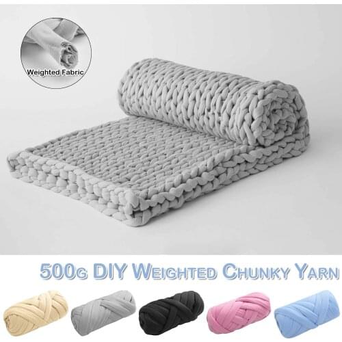 Super Chunky Yarn for Hand Knitting Weighted Chunky Yarn Blanket 500g Soft Solid Chunky Yarn DIY Arm Knitted Throw Blanket Yarn