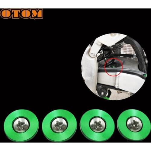 OTOM Motocross 4 Pcs Flat Fork Rubber Pad Buckle Chain Slider Washer CNC Machining For KAWASAKI KX250F KX450F Motorcycle Bikes