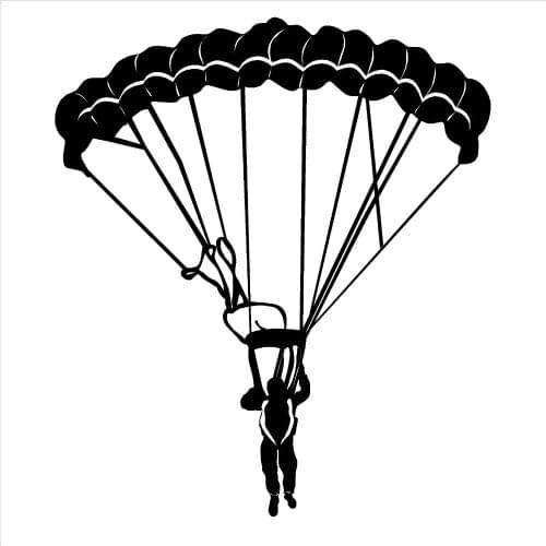 2 Sizes SKYDIVER PARACHUTE JUMP Vinyl wall art sticker room decal Boys' Bedroom wall stickers Nursery Mural adesivo de parede