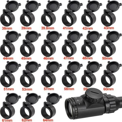 38-69mm Tactical Rifle Scope Spring Len Cover Flip Up Protector Cap Airsoft Gun Objective Lens Lid Cover for Hunting Shooting