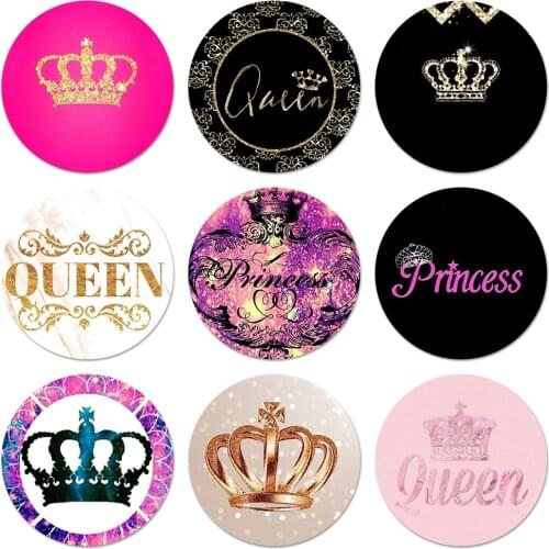Queen and king crown Coque Icons Pins Badge Decoration Brooches Metal Badges For Backpack Decoration