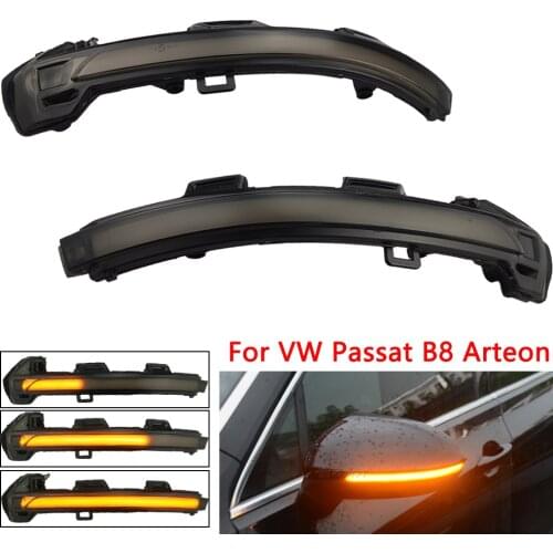 2pcs For VW New Passat B8 2015-2020 Arteon 2016-2020 Dynamic Turn Signal Light LED Side Rearview Mirror Sequential Indicator