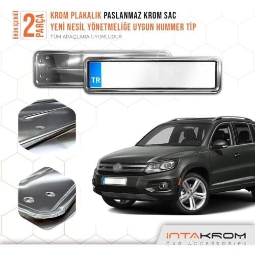 For Volskwagen Tiguan Chrome Plates of-Hummer type 2 PCs Chrome Styling Accessories Car Track Modified Stainless steel