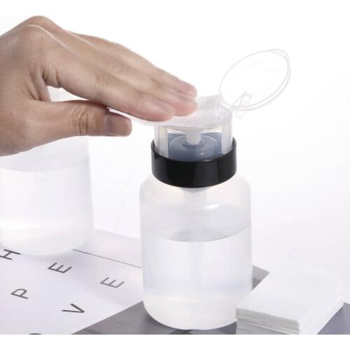 200ml Empty Alcohol Liquid Press Nail Polish Gel Nail Polish Remover Pumping Dispenser Bottle Cosmetic Containers Travel Bottle