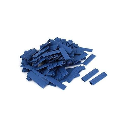 250pcs Blue 8mm Dia Polyolefin 2:1 Heat Shrink Tubing Wire Wrap Sleeve 55mm