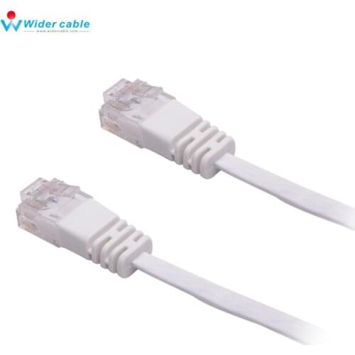 3FT Bare Copper Flat Cable UTP CAT6 Ethernet Network Cable For Internet White Color 1.1MM Thickness
