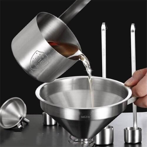 316 stainless steel wine whisk SUS 304 funnel for household wine scooping small wine spoon filter brewing wine scoop spoon
