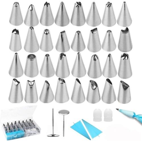 38/27 Pcs Diy Cake Icing Piping Cream Cake Decorating Tools Reusable Cake Nozzles Dessert Cream Cupcake Bakery Decorating Tools