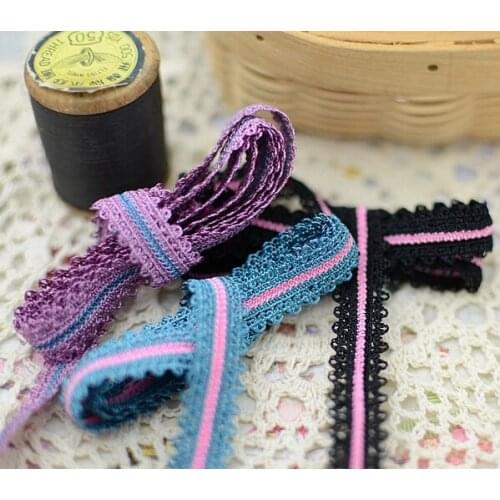 5 Meters 1.2cm Width Lace Sewing Ribbon Guipure Elastic Lace Trim or Fabric Warp Knitting DIY Garment Accessories