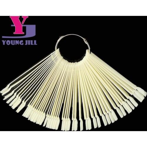 50PCS Natural Manicure Display Fan-shaped Fake Nail Polish UV Gel Stickers Decorations False Art Nails Gel Salon Tools Set