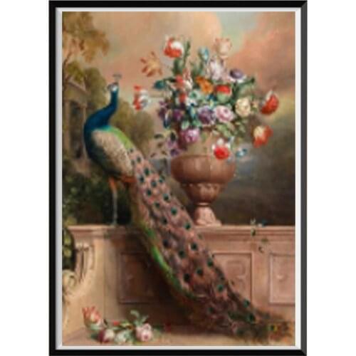 5D diamond painting peacock animal round diamond mosaic home decoration painting pattern DIY hand embroidery Christmas gift