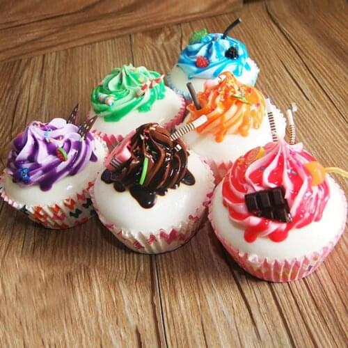 6PCS Artificial Cupcake Decorative Lovely Lifelike Cupcake Props Dessert Props