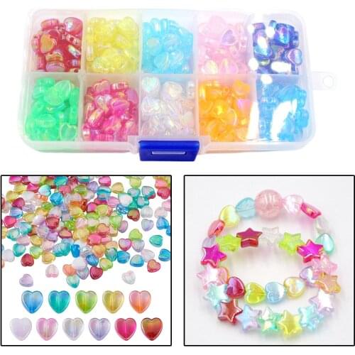 400x Multicolor Assroted Acrylic Bead Handmade Heart 1.5mm Hole Spacer Loose DIY Crafting Anklets Jewelry Making Findings Crafts