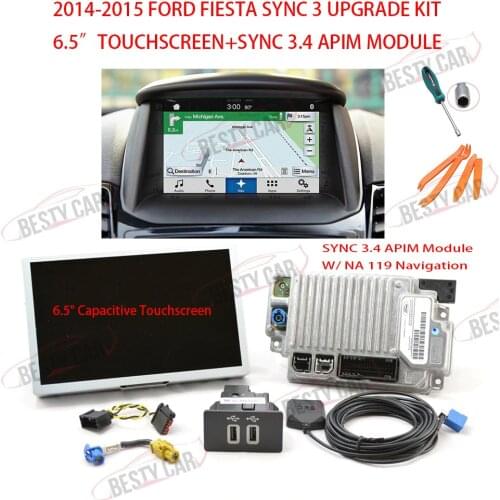 Bestycar SYNC 2 to SYNC 3 Upgrade Kit for 2013, 2014 & 2015 Ford Fiesta 6.5" MyFord Touch system 3.4 APIM Module Carplay USB HUB