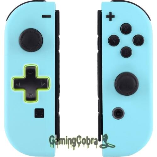 EXtremeRate Soft Touch Heaven Blue Controller Housing (D-Pad Version) with Full Set Buttons for Nintendo Switch JoyCon