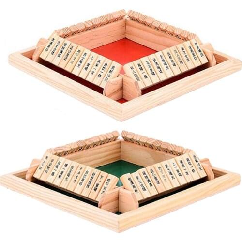 Wooden 2-sided Digital Flop Game 4-a-side Liquor License Dice Game Board Wine Order Flop Party Leisure Gambling Games Brain Game