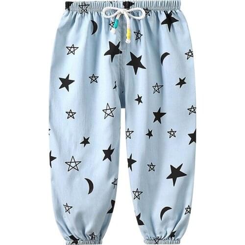 1-8 Age Kids Clothes Summer Thin Anti-mosquito Pants Girls Loose Trousers Big Girl Trendy Harem Pants Casual Boys Pants