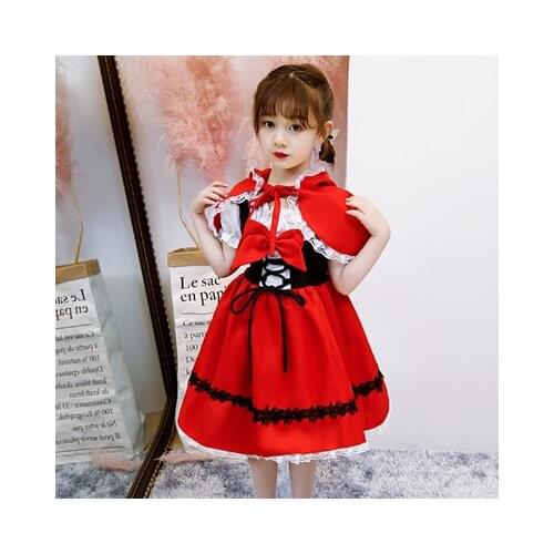 Halloween Childrens Clothing Girls Little Red Riding Hood Cosplay Cosplay Lolita Princess Dress Witch Clothes