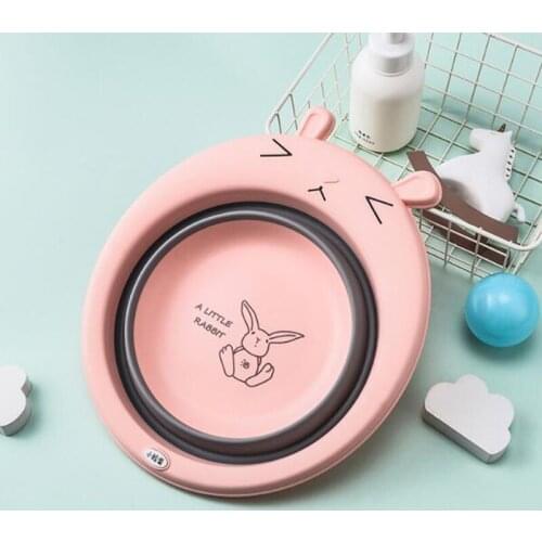 Childrens Folding Portable Basins Baby Washbasin Cute Cartoon Wash Foot Wash Ass Folding Basin Portable Thicken Plastic Basin