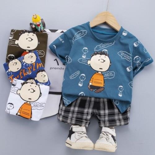 Boys New Clothing Sets Summer Baby Online Pattern Outfits 2pcs T Shirt Shorts Children Cartoon Casual Sport Suit Boys Tracksuit