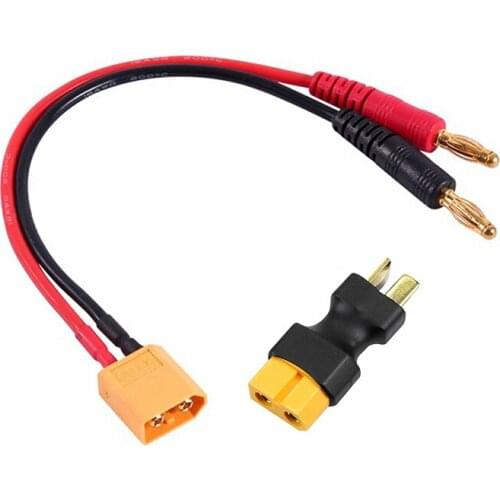 FEICHAO 4.0mm Banana Plug to XT60 Charging Cable Silicone Wire with XT60 Plug Conversion Connector for B6 Balance Charger