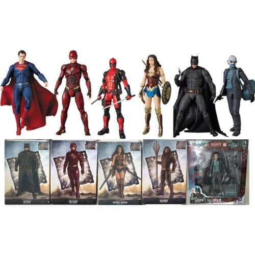 Cyborg Flash Mafex Deadpool Bruce Wayne The Dark Night The Joker Wonder Aquaman Figure Model Collection Toy