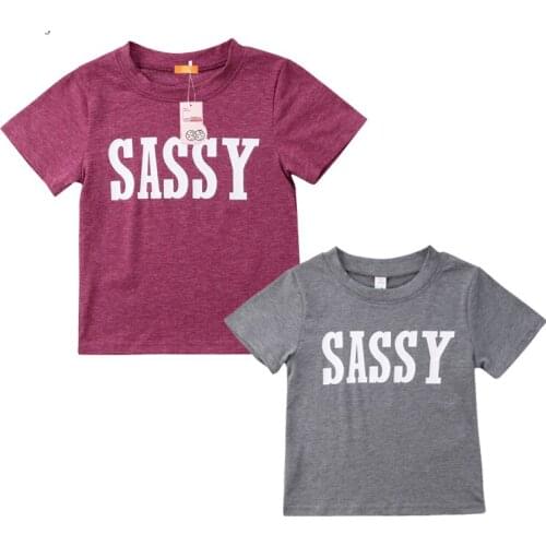 Toddler Kids Baby Boys Girls Short Sleeve Tops T-shirt Tee Blouse Clothes Summer O-Neck T-Shirts