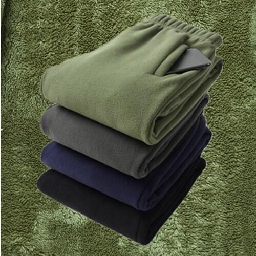 Polar Fleece Pants Mens Sports Outdoor Warm Green Pants Boys Thick Fleece Pants Plus Size Men Long Trousers 3xl 4xl Sweatpants